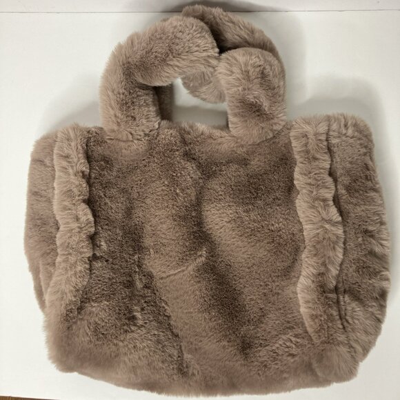 Lane Bryant Handbags - Lane Bryant Women's Magnetic Close Faux Fur Handbag Mauve Purple Furry Plush